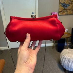 Vintage red bejeweled shoulder bag